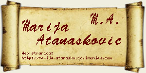 Marija Atanasković vizit kartica